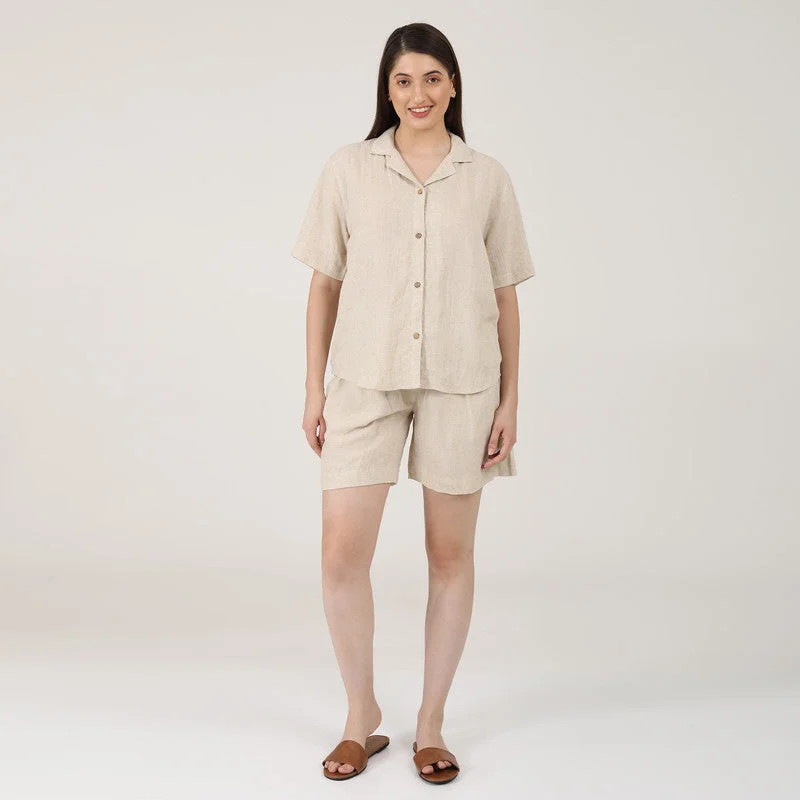 Linen Shirt for Women | Beige | Relax Fit