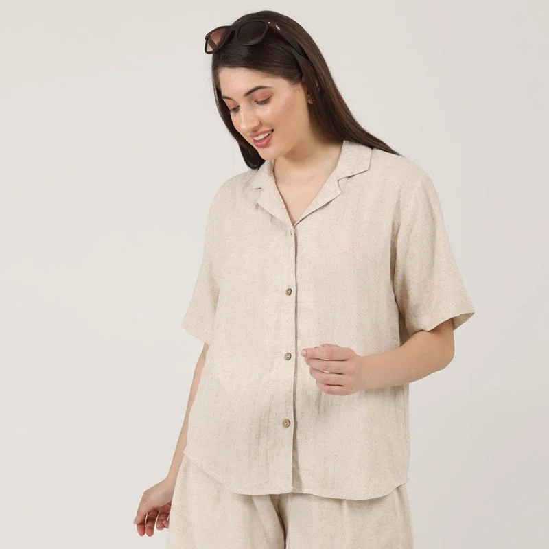 Linen Shirt for Women | Beige | Relax Fit