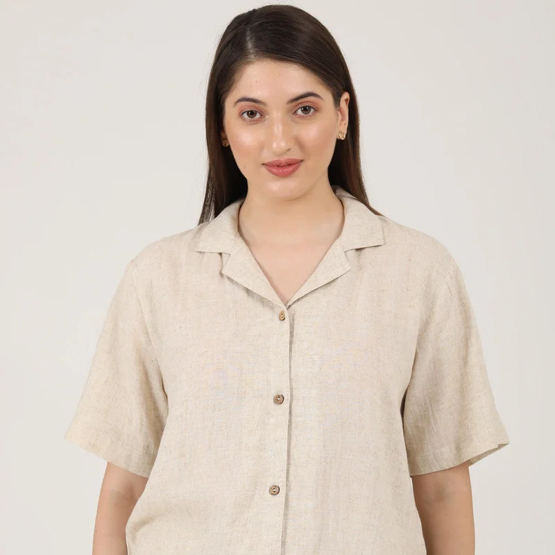 Linen Shirt for Women | Beige | Relax Fit