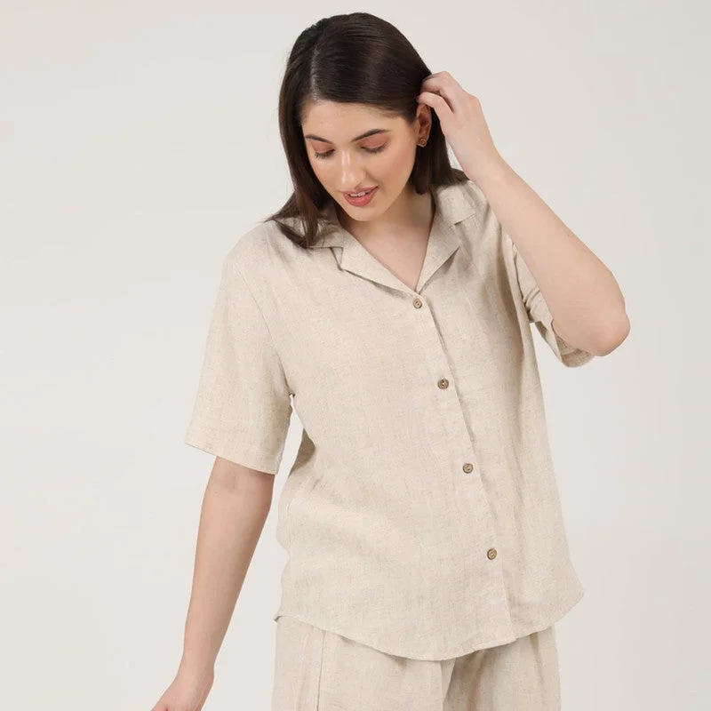 Linen Shirt for Women | Beige | Relax Fit