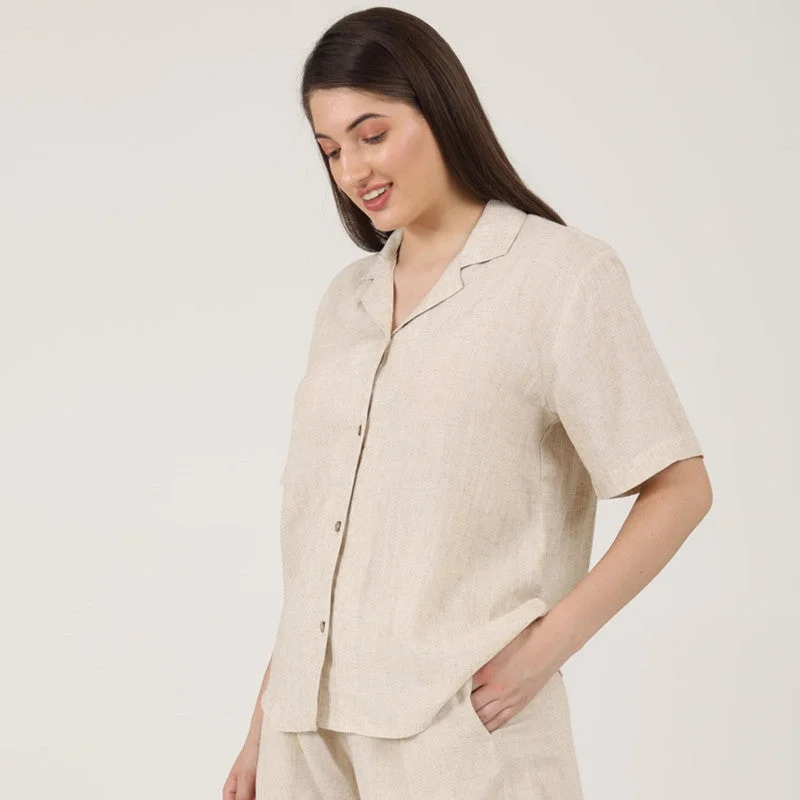 Linen Shirt for Women | Beige | Relax Fit