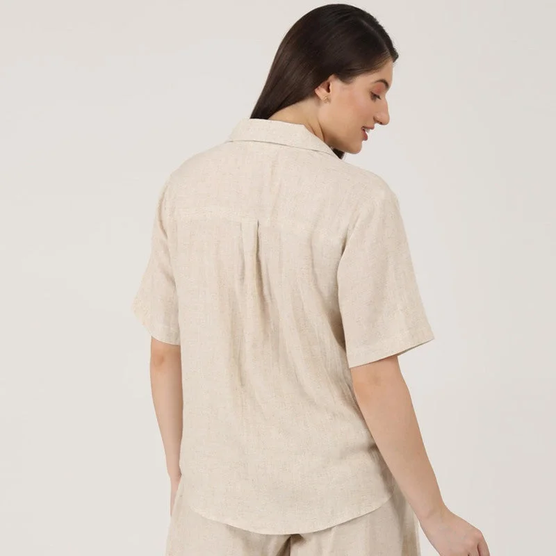 Linen Shirt for Women | Beige | Relax Fit