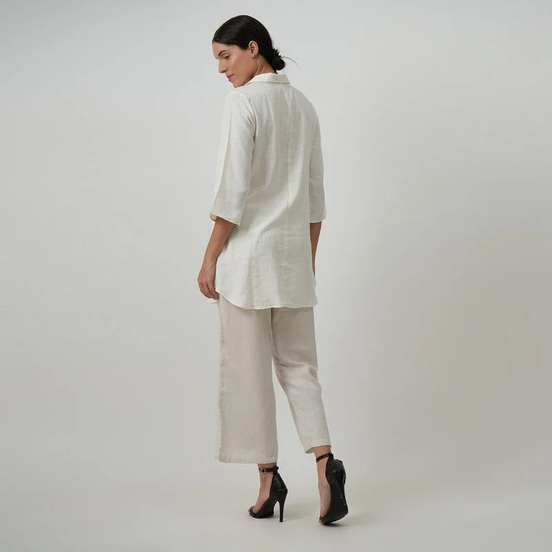 Linen Tunic Set for Women | White