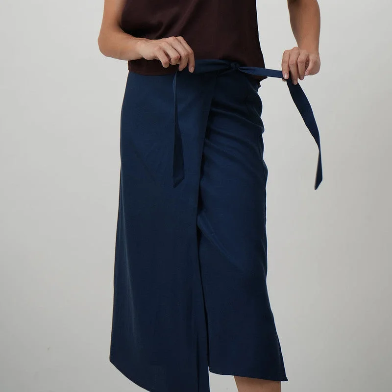 Wrap Skirt for Women | Tencel | Navy