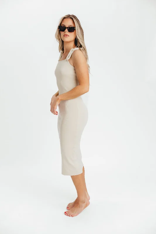 Lois Knit Midi Dress in Ivory