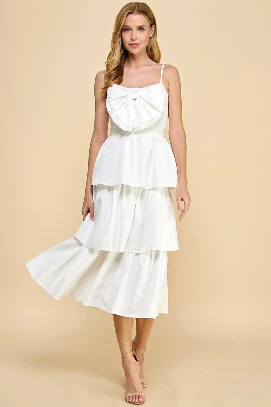 TIERED RUFFLE MAXI DRESS IN WHITE