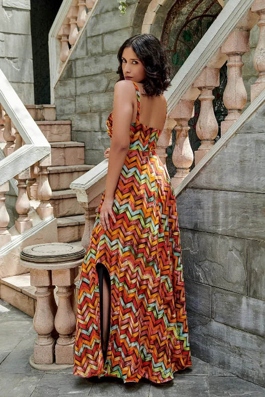 Too good for you - printed cut out maxi dress