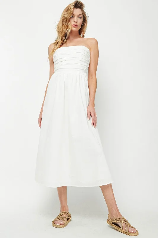 WHITE TUBE MAXI DRESS