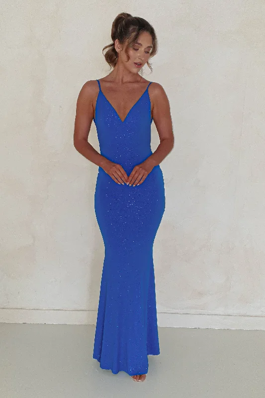 Billie Glitter Bodycon Gown | Royal Blue