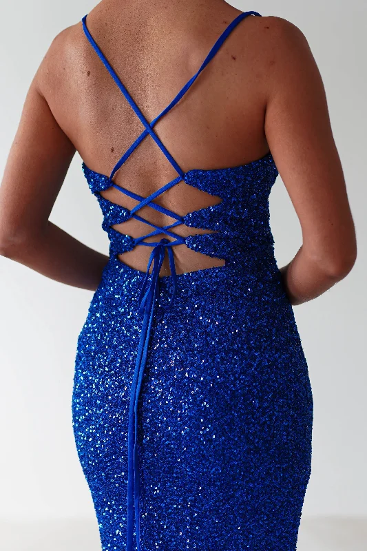 Clarisse Bodycon Sequin Gown | Royal Blue