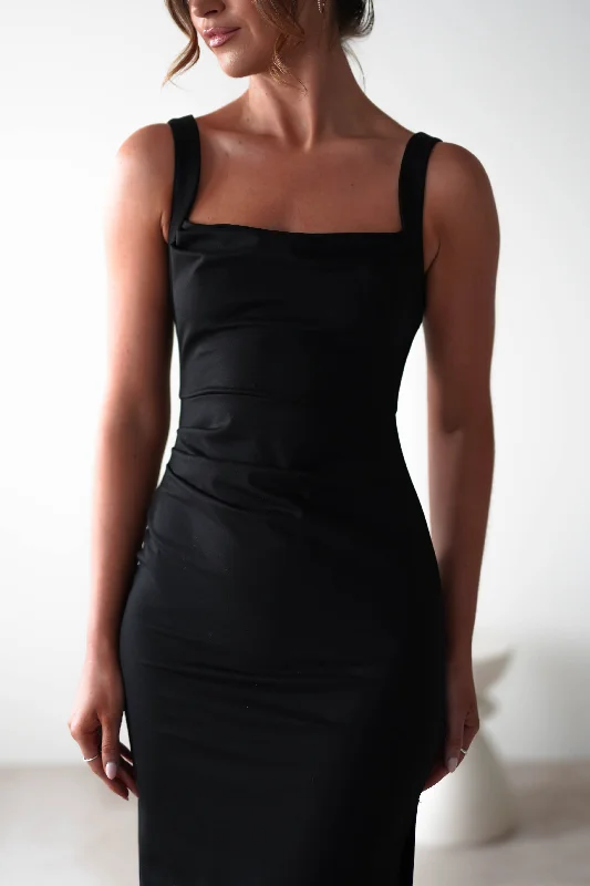 Peta Bodycon Maxi Dress | Black