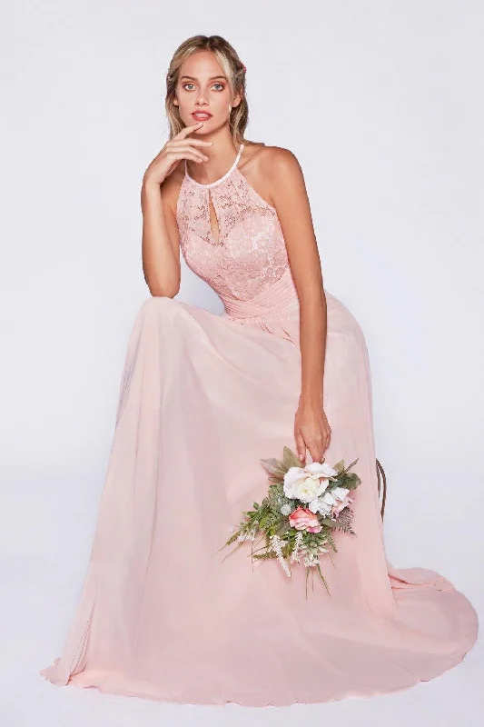 Cinderella Divine CJ228 Long Formal Dress Halter Bridesmaid