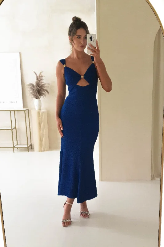 Rosetti Textured Bodycon Maxi Dress | Blue