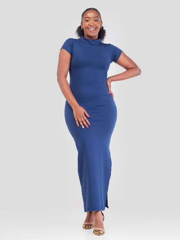 Zia Africa ''Navy Baddie'' Bodycon Maxi Dress - Navy