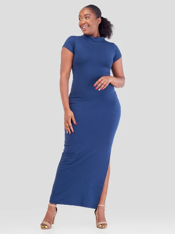 Zia Africa ''Navy Baddie'' Bodycon Maxi Dress - Navy