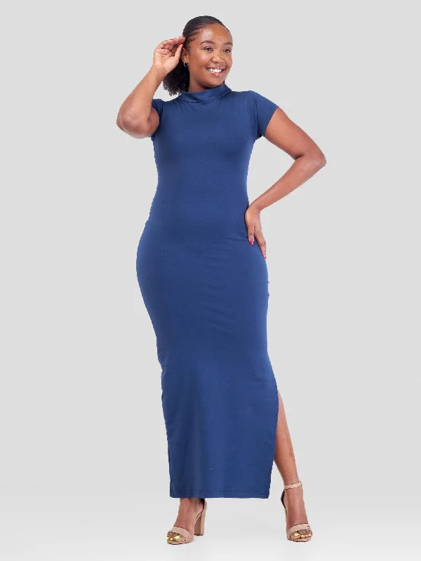 Zia Africa ''Navy Baddie'' Bodycon Maxi Dress - Navy