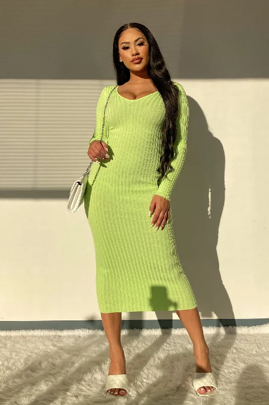 Hold On Tight Rib-Knit Bodycon Long Dress