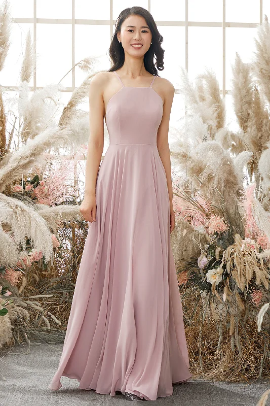 Dusty Pink Chiffon Bridesmaid Dress