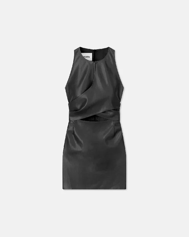 Marinke - Sale Okobor™ Alt-Leather Dress - Black