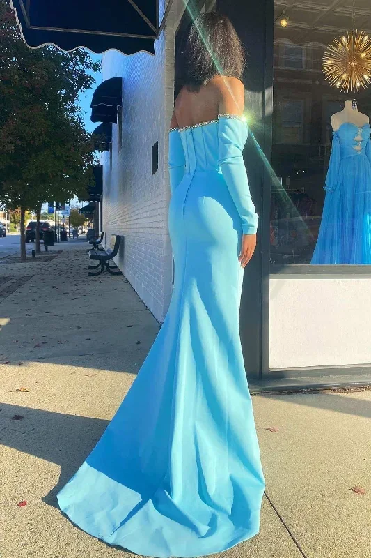 aqua-off-the-shoulder-long-sleeve-mermaid-formal-dress