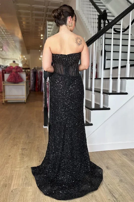 black-strapless-mermaid-sequins-long-prom-dress-with-slit