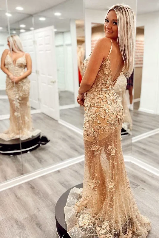 champagne-sheer-mesh-floral-lace-backless-mermaid-long-prom-dress