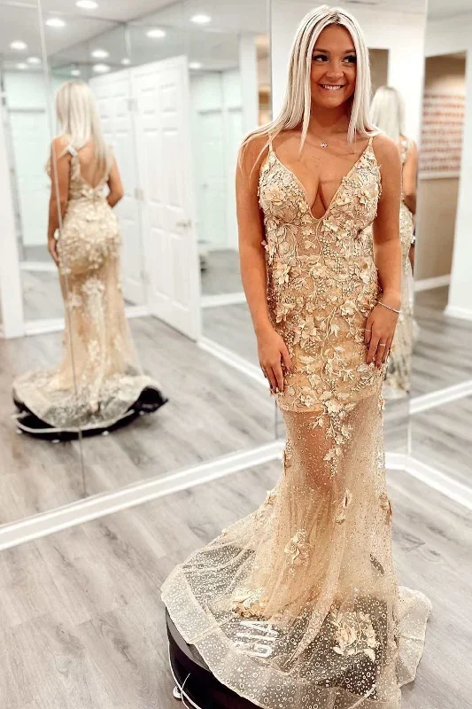 champagne-sheer-mesh-floral-lace-backless-mermaid-long-prom-dress