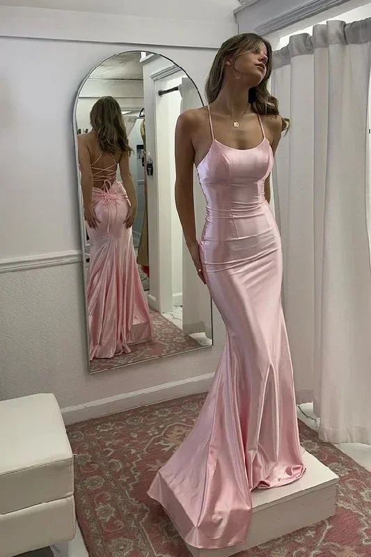 cute-mermaid-scoop-neck-pink-satin-long-prom-dress