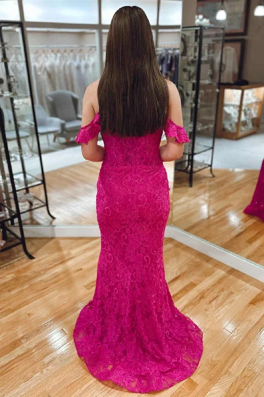 magenta-off-the-shoulder-mermaid-lace-prom-dress