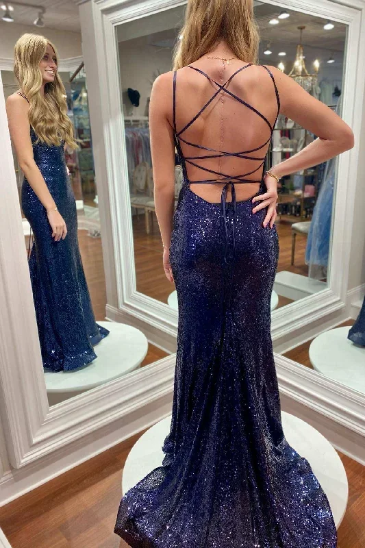 navy-blue-sequin-v-neck-lace-up-mermaid-long-prom-dress