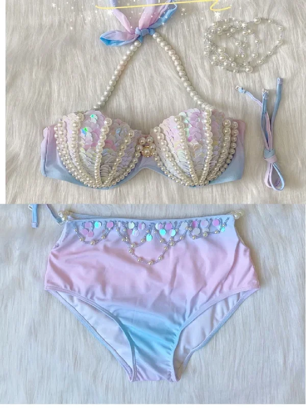 Oceanic Enchantment: Handmade Shell Mermaid Swimsuit