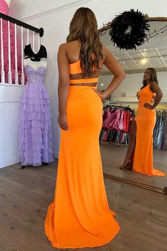 orange-one-shoulder-cut-out-waist-mermaid-prom-dress