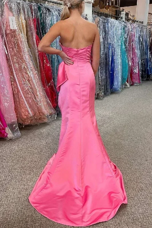 pink-satin-strapless-mermaid-long-formal-dress-with-big-bow