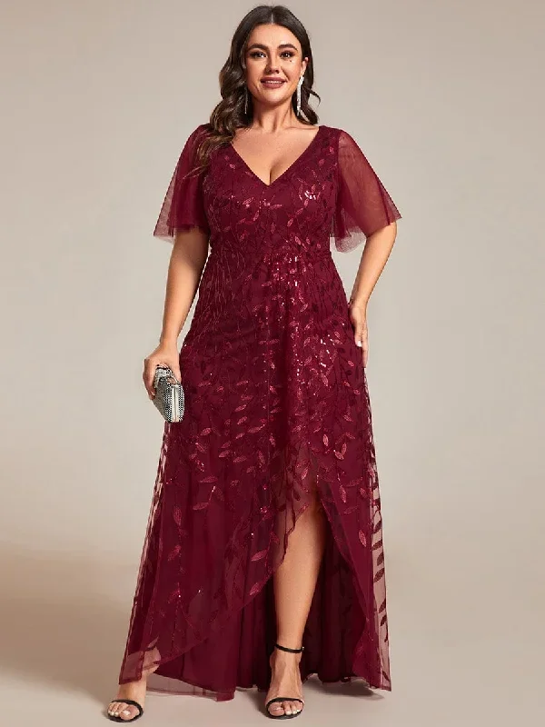 plus-size-short-sleeves-sequin-high-low-v-neck-midi-formal-evening-dress-ee02083