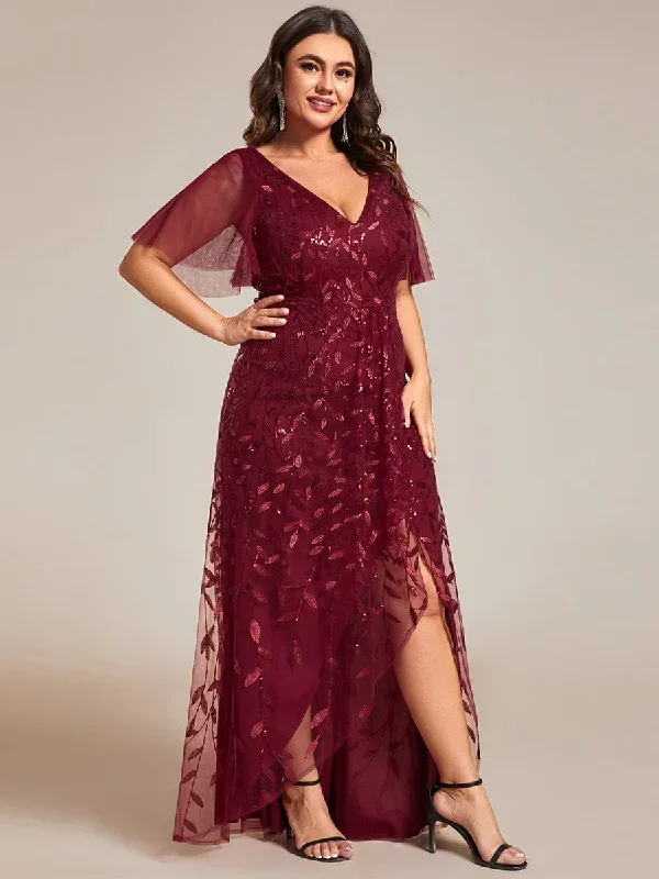 plus-size-short-sleeves-sequin-high-low-v-neck-midi-formal-evening-dress-ee02083