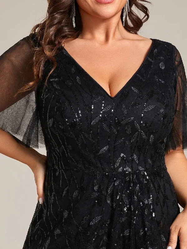 plus-size-short-sleeves-sequin-high-low-v-neck-midi-formal-evening-dress-ee02083