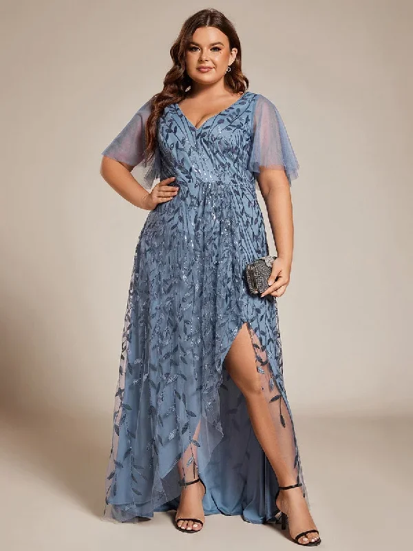 plus-size-short-sleeves-sequin-high-low-v-neck-midi-formal-evening-dress-ee02083