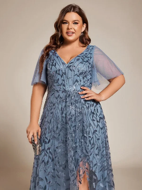 plus-size-short-sleeves-sequin-high-low-v-neck-midi-formal-evening-dress-ee02083