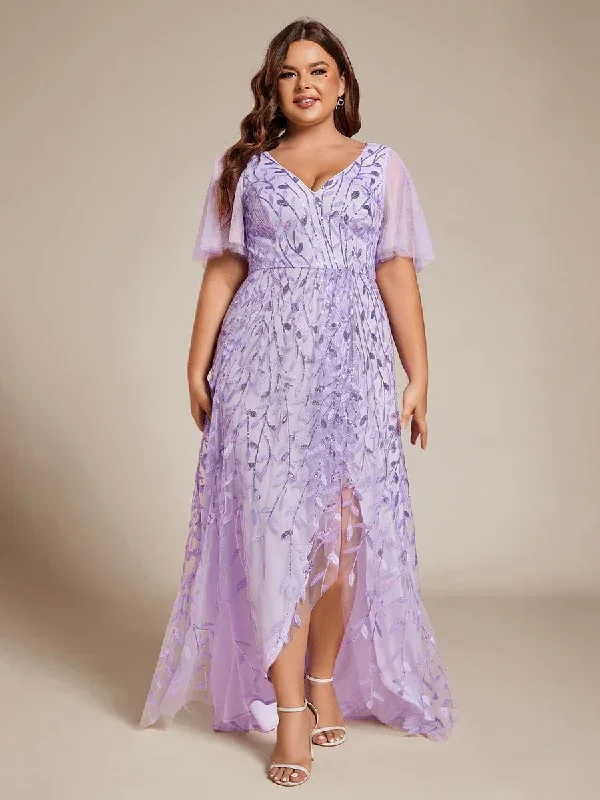 plus-size-short-sleeves-sequin-high-low-v-neck-midi-formal-evening-dress-ee02083