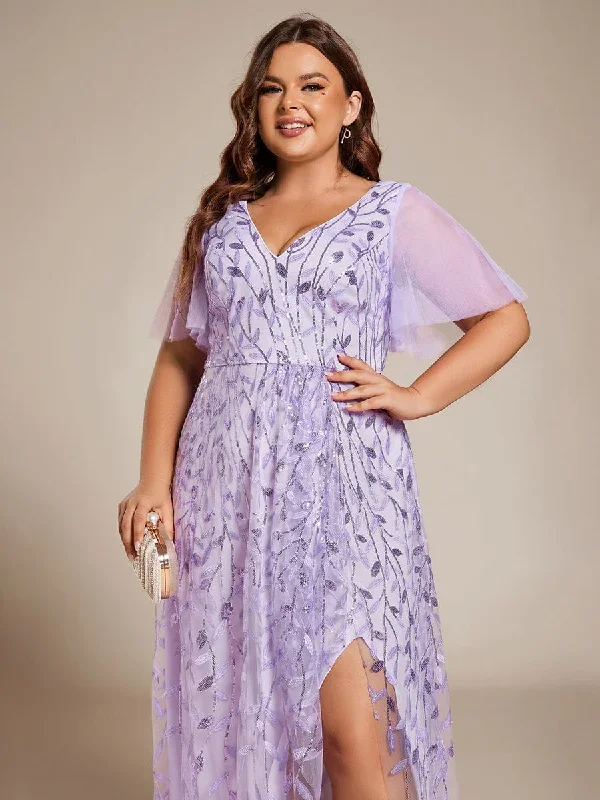 plus-size-short-sleeves-sequin-high-low-v-neck-midi-formal-evening-dress-ee02083