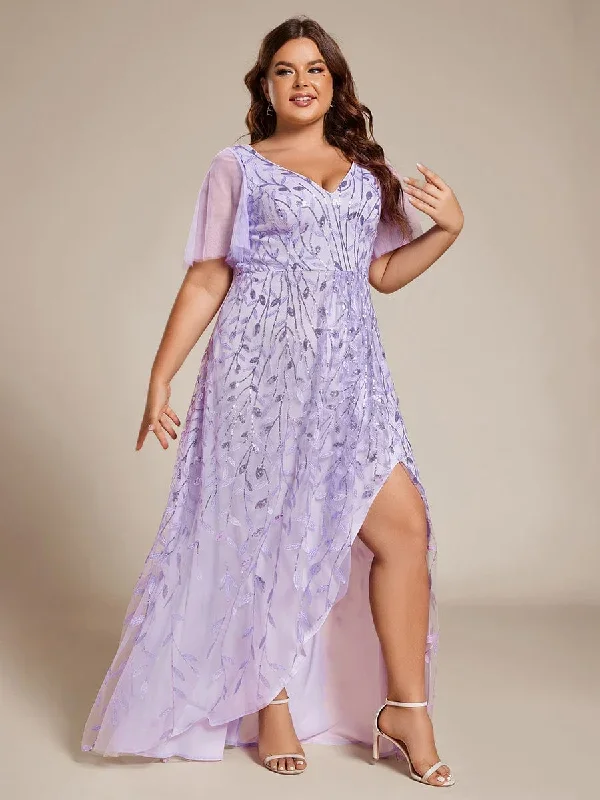 plus-size-short-sleeves-sequin-high-low-v-neck-midi-formal-evening-dress-ee02083