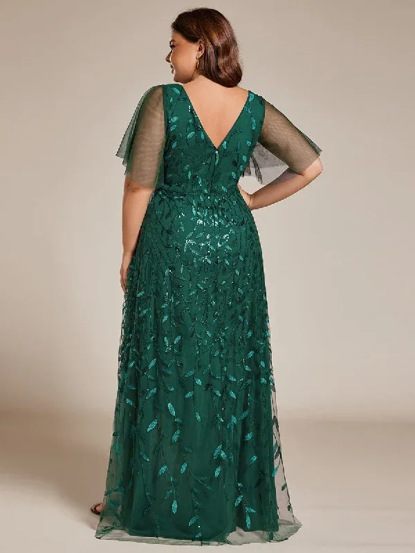 plus-size-short-sleeves-sequin-high-low-v-neck-midi-formal-evening-dress-ee02083