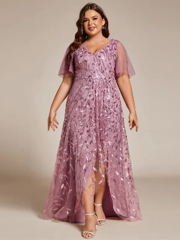 plus-size-short-sleeves-sequin-high-low-v-neck-midi-formal-evening-dress-ee02083