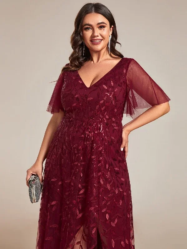 plus-size-short-sleeves-sequin-high-low-v-neck-midi-formal-evening-dress-ee02083