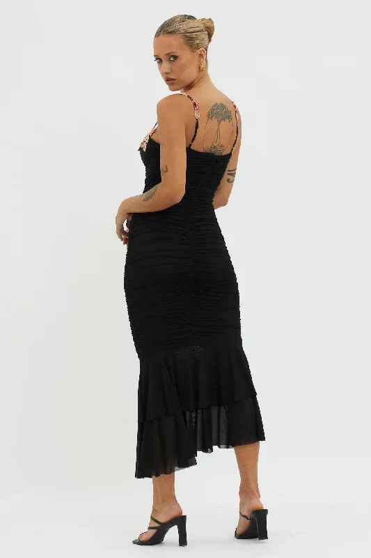 rose-garden-ruched-mesh-midi-dress-black