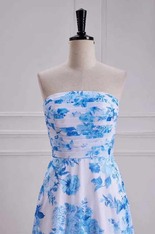 strapless-blue-floral-print-pleated-long-prom-dress