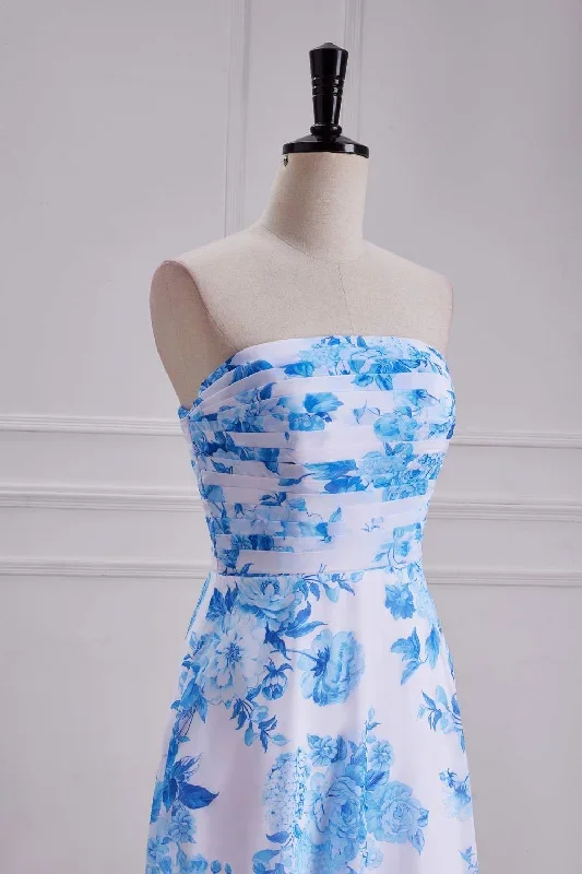 strapless-blue-floral-print-pleated-long-prom-dress