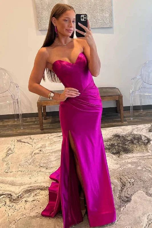 sweetheart-fuchsia-pleated-mermaid-long-prom-dress