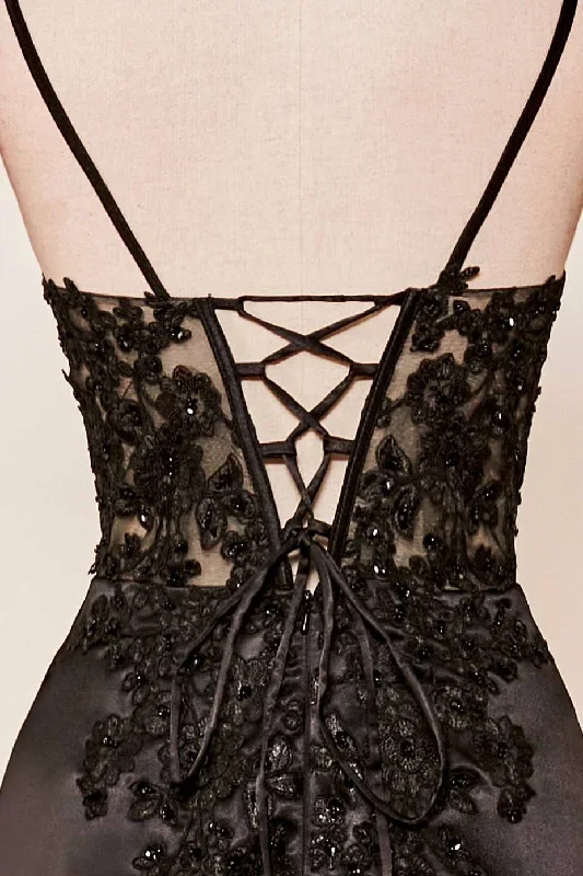 v-neck-black-sheer-lace-corset-mermaid-prom-dress-with-slit